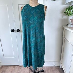 Gudrun Sjödén Teal Green Floral Print Maxi Dress